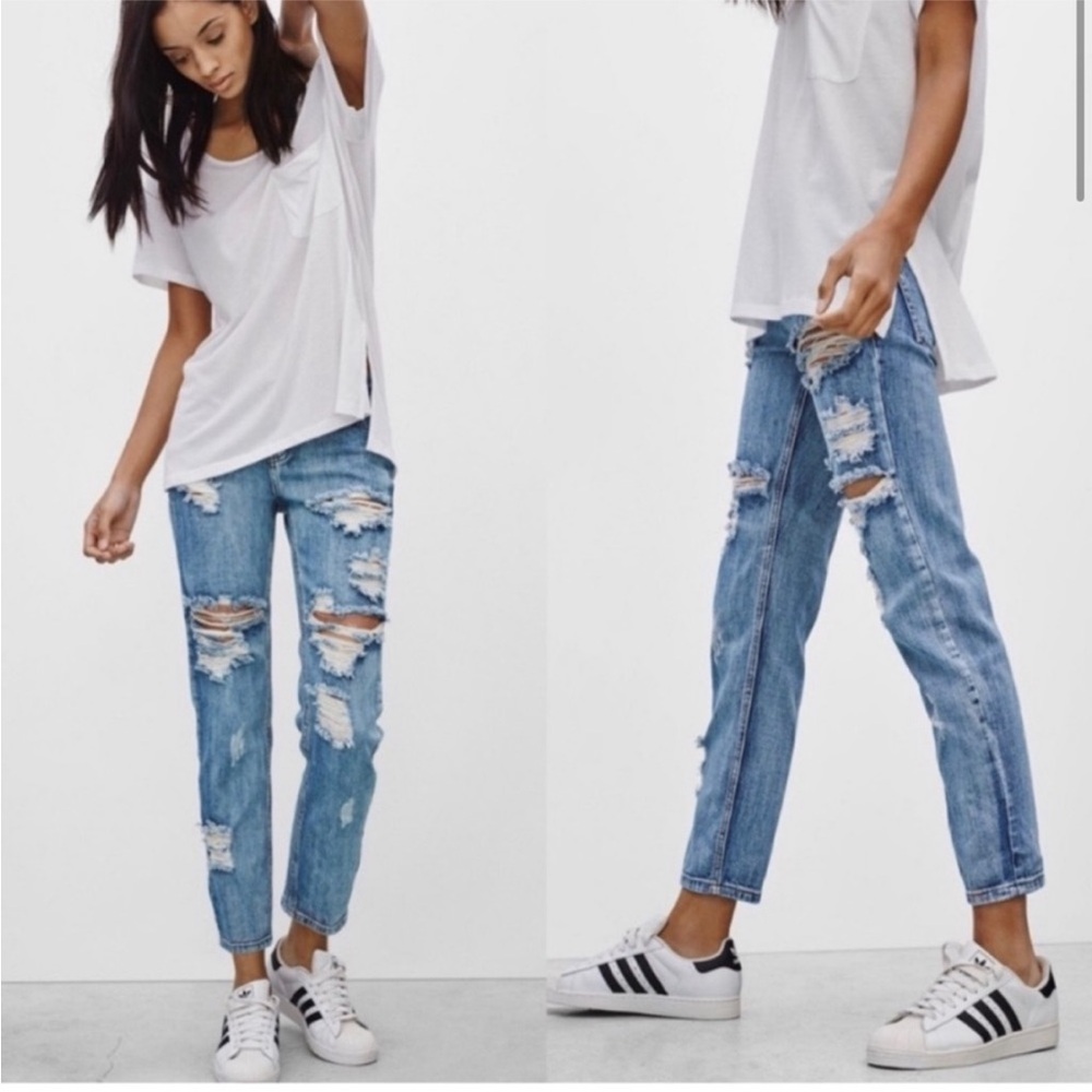 One by One Teaspoon Destroyed Distressed Thrashed Jeans 24